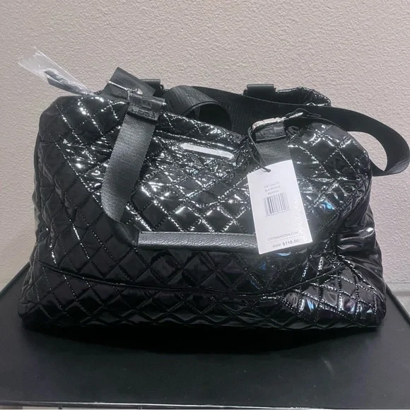 Steve Madden Weekender Black Patent Faux Leather Bag NWT - Picture 2 of 8